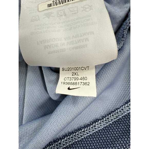 Nike Polo Shirt Mens Size 2XL Blue Tiger Woods Blade Collar Snap Dri-Fit CT3799 - Picture 10 of 12
